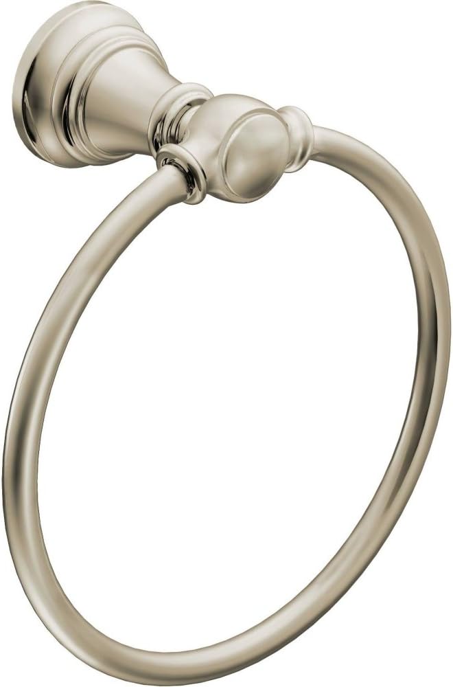 Moen Weymouth Polished Nickel Bathroom Hand Towel Ring, YB8486NL