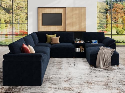 EASE MOOSE Oversized Sectional Sofa, L Shape Modular Deep Seat Couch | Extra ...