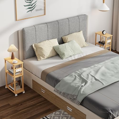TUTOTAK Small Narrow Side Table with Charging Station, Skinny End Table for S...