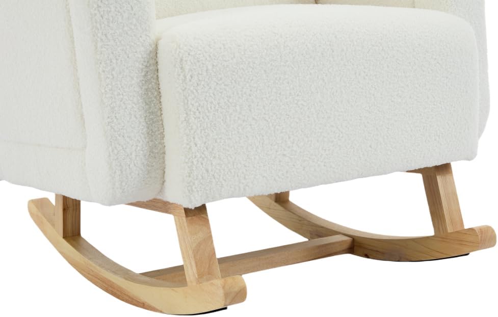 Accent Rocking Chair with Pillow, Ultimate Comfort for Your Home, Teddy Velve...