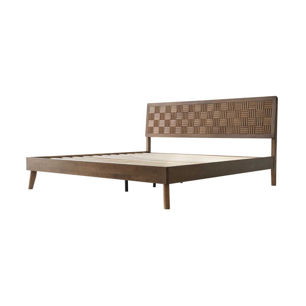 King Size Platform Bed Frame, Solid Wood Headboard & Footboard, 12 Durabl...
