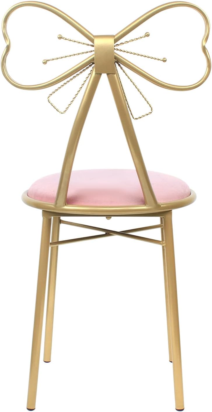 Velvet Vanity Chairs, Metal Cute Butterfly Stool Chair Dresser Makeup Chairs ...