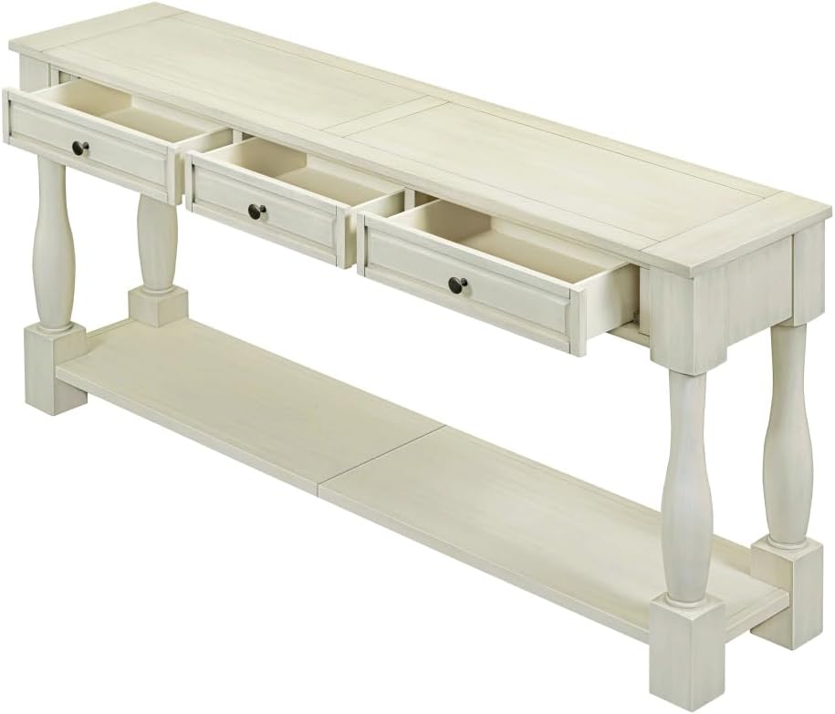ZOEDO Console Table 63" Long Console Table with Drawers and Shelf for En...