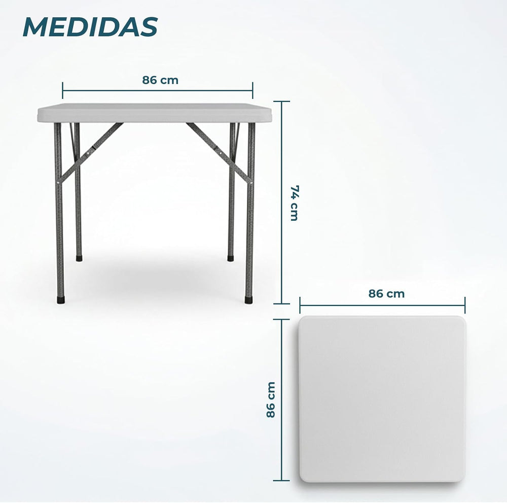 Plastic Folding Table | Capacity for 2-4 People | Sturdy and Portable | Indoo...