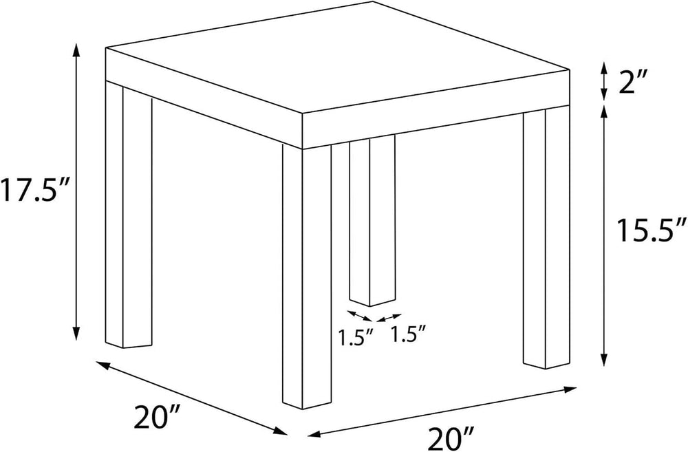 Parsons End Table, Canyon Walnut Finish, Modern Side Table for Living Room Be...