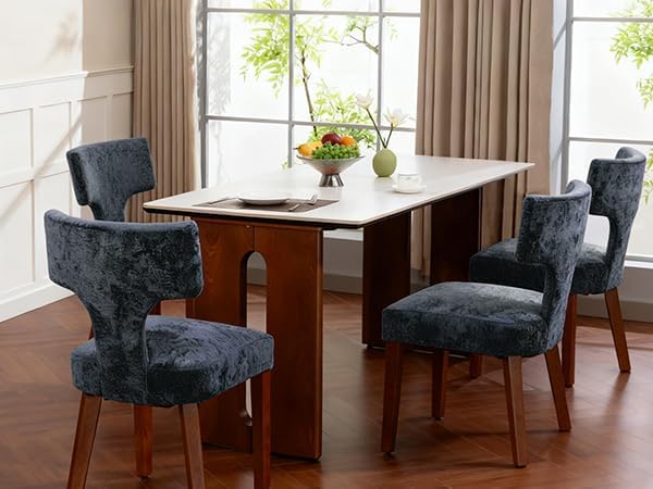 Soft Padded Dining Chairs Set of 4, Modern Farmhouse Upholstered Chairs with ...