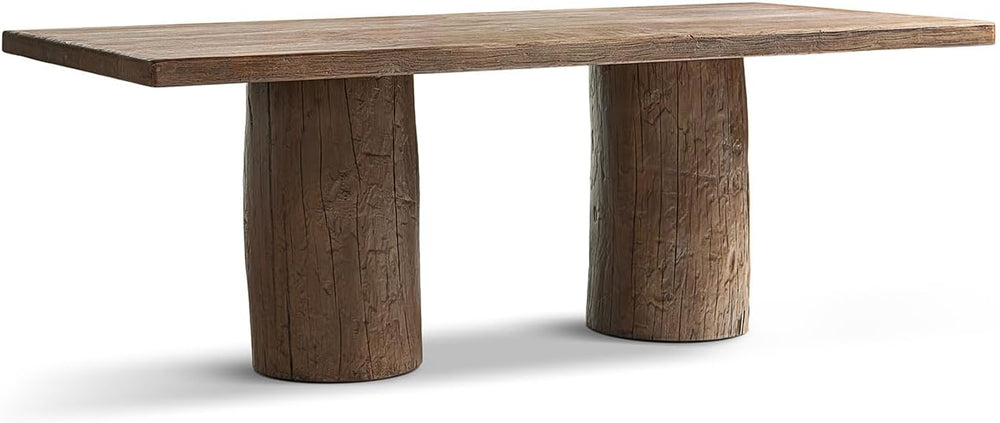Jennifer Taylor Home Arbor 84" Solid Reclaimed Elm Double Pedestal 8-Per...