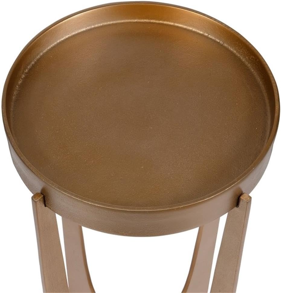 BOWERY HILL Accent Table, 24.3" H x 12.2" W x 12.2" D, Cast Al...