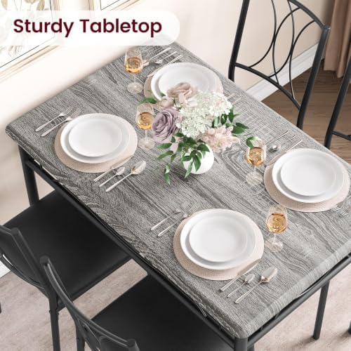 CABIHOME Dining Table Set - 5 Piece Rectangle Kitchen Table with 4 Upholstere...