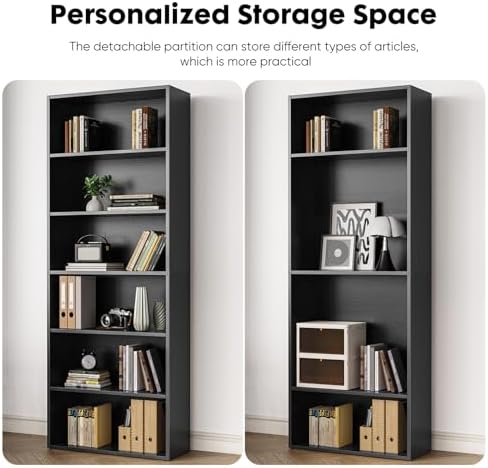 Sweetcrispy 6 Shelf Bookcase Open Display Bookshelf Storage Organizer