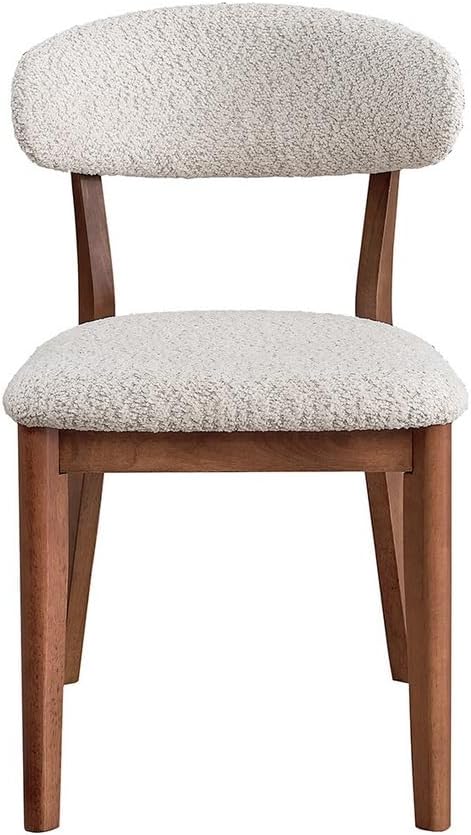 2Pcs Upholstered Wood Dining Chair, Cherry Color