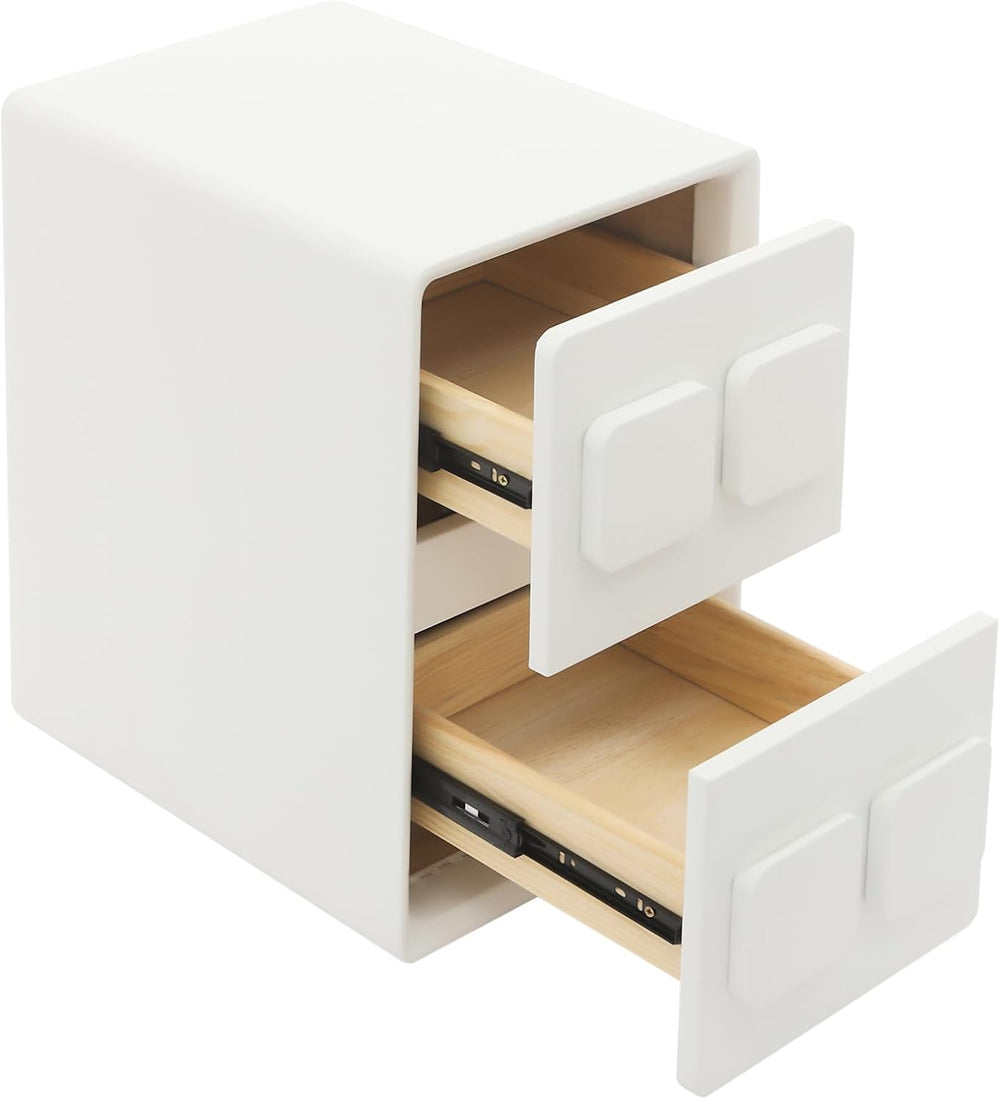 Modern Minimalist End Table, with 2 Drawers Bedside Table, Bedside Nightstand...