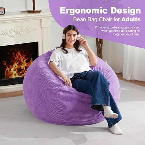 Homguava 3FT Bean Bag Chair for Adults,Teardrop Beanbag Chair with Handle | B...