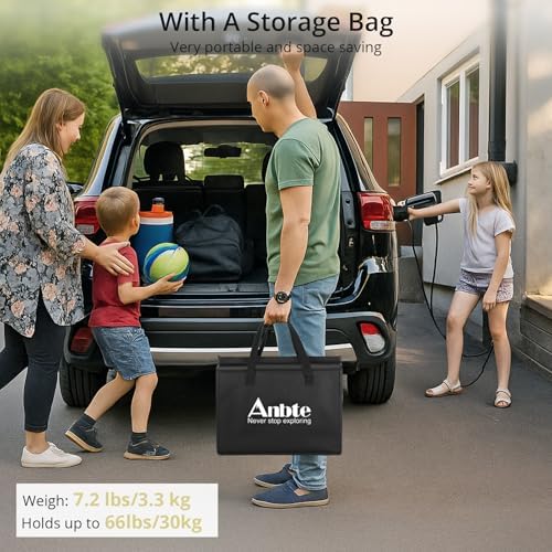 Anbte Folding Camping Table with Storage Net, 3ft Portable Table, 35" x ...