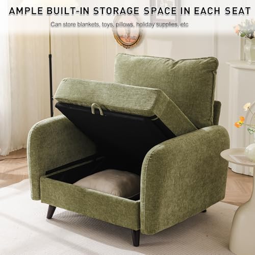 Rexulqo Oversized Accent Chair with All Seats Storage,Comfy Living Room Chair...