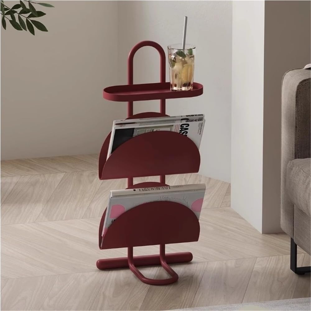 Stylish Iron Multi-Functional Side Table, End Table with Stable Base, Small N...