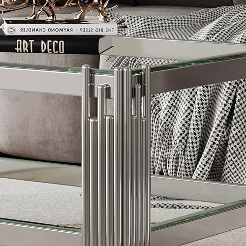 SSLine Modern 3 Piece Living Room Table Set, Includes 1 Coffee,1 End and 1 Co...