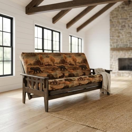 Kodiak Furniture Tucson Full Size Futon Set In Rustic Walnut Finish, Canadian