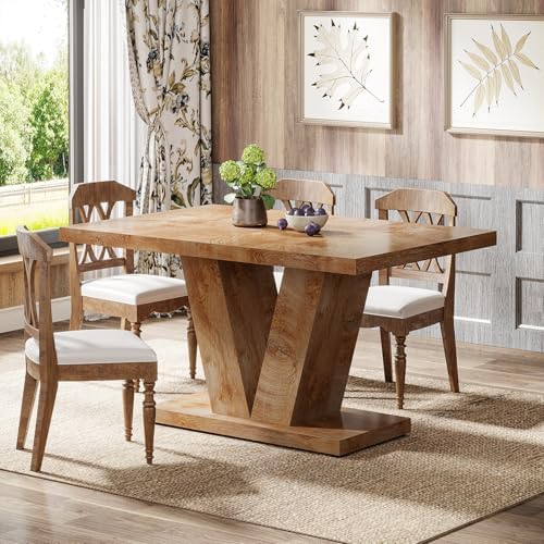 Tribesigns 47-Inch Dining Table for 4, Light Oak Brown Kitchen Dinner Furnitu...