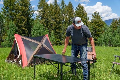 MOUNTAIN SUMMIT GEAR Heavy-Duty Roll-Top Table for Camping (Large) - Portable...