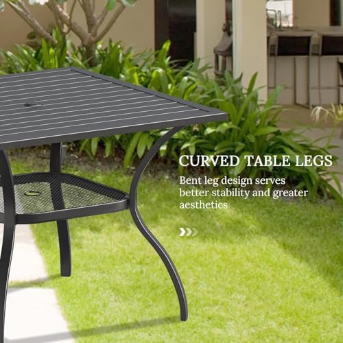 VICLLAX 5 Pieces Patio Dining Set, Outdoor Furniture Set Includes 1 Square Ou...