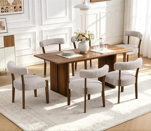 RNKSFX Upholstered Dining Chairs Set of 2, Walnut Wooden Kitchen & Dining...