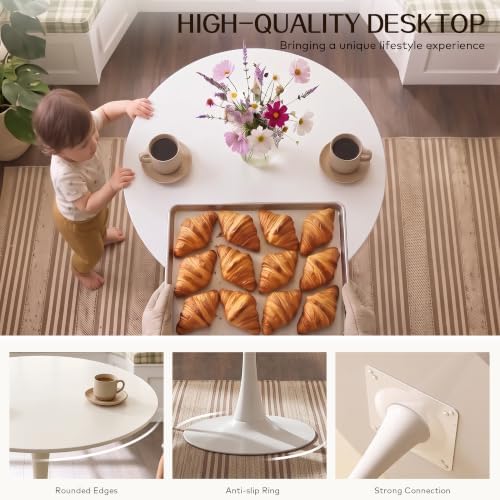 3 Piece Round Dining Table and Chairs Set for 2