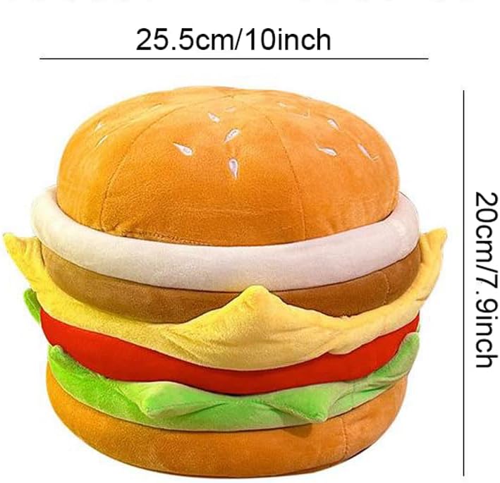 Small Storage Ottoman Hamburger Shaped Seat Cushion for Bedroom Entryway,Upho...
