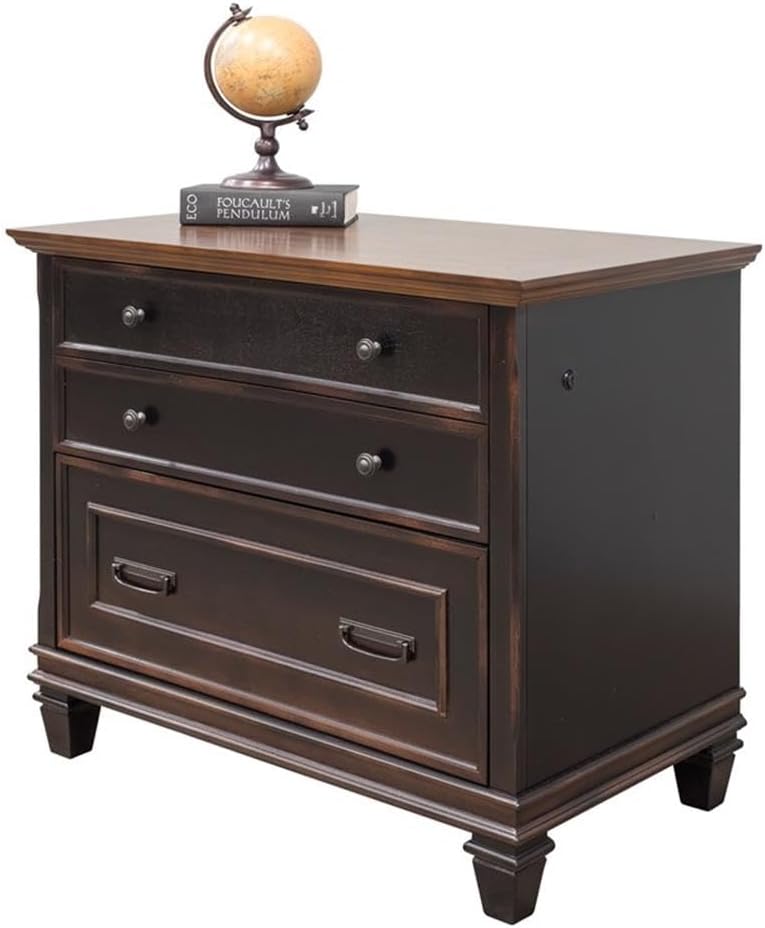 Martin Furniture Hartford Wood Lateral File with Locking Legal/Letter File Dr...