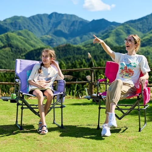 EVER ADVANCED Camping Directors' Chair with Side Table, Portable Folding ...