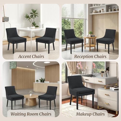 MALOL Upholstered Dining Chairs Set of 4, Mid-Back Kitchen Room Chair with Wo...