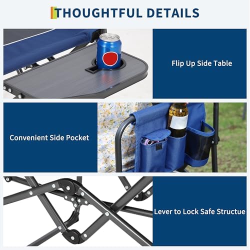 GarveeLife Oversized Directors Camping Chair Support 330 lbs, 1 PCS Blue