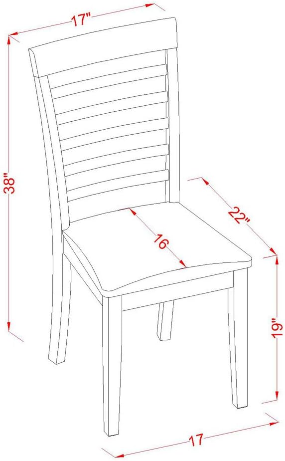 East West Furniture NOML3-MAH-LC 3 Piece Dining Table Set Contains a Rectangl...