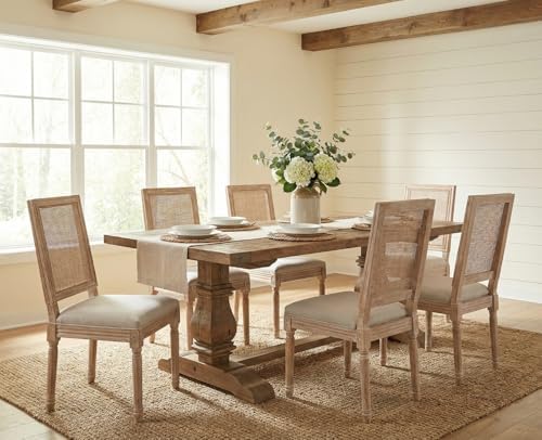 CIMOTA Farmhouse Dining Chairs Set of 6, French Rattan Dining Room Chairs wit...