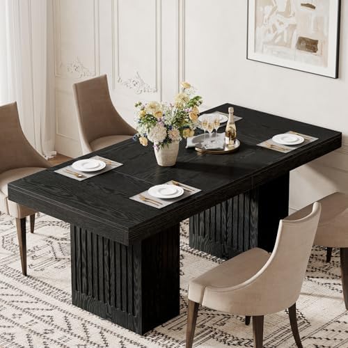Tribesigns Dining Table for 4-6 People, 63 Inch Modern Rectangle Kitchen Tabl...