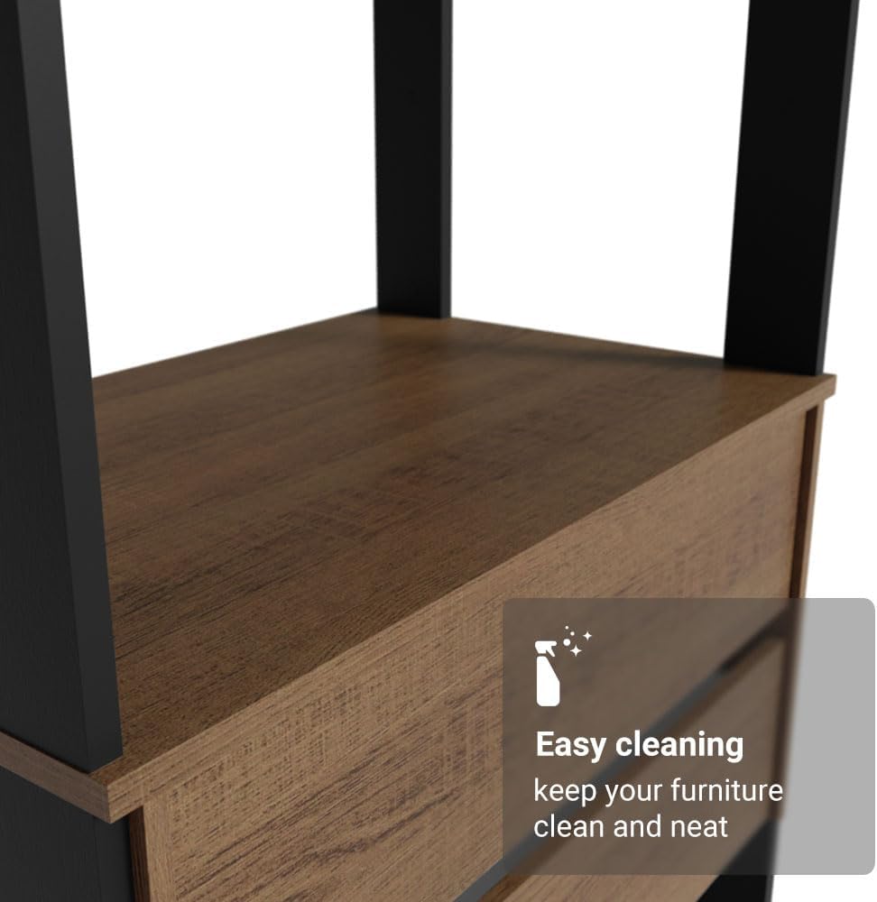 Madesa Kitchen Pantry Storage Rack 27" L with 2 Drawers and Open Shelves...