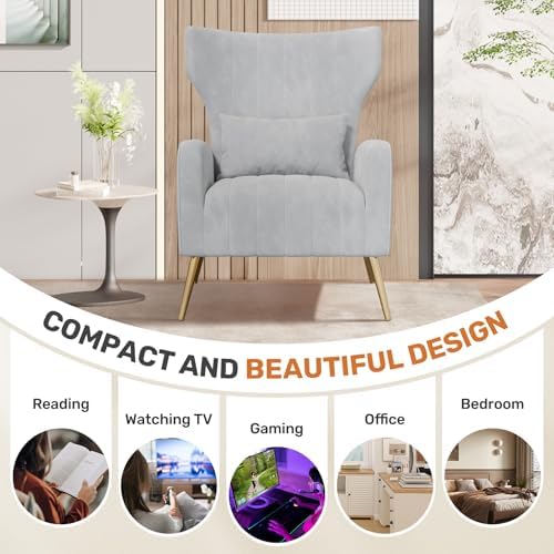 Nalupatio Velvet Accent Chairs Set of 2 Modern High Back Armchair Arm Chair w...