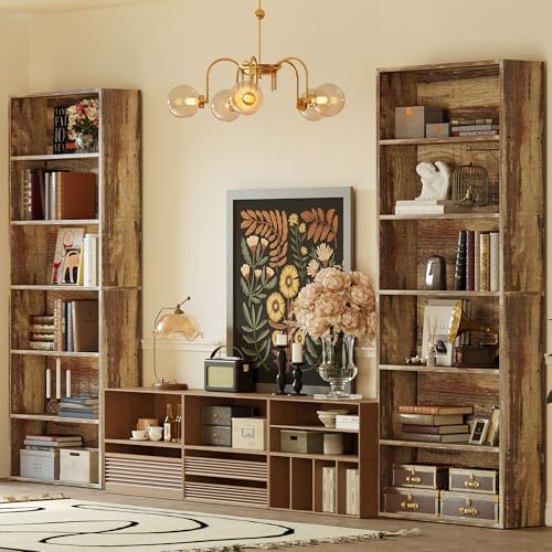 IRONCK Bookshelf and Bookcases 70" Tall, 6 Tiers Display Storage Shelves