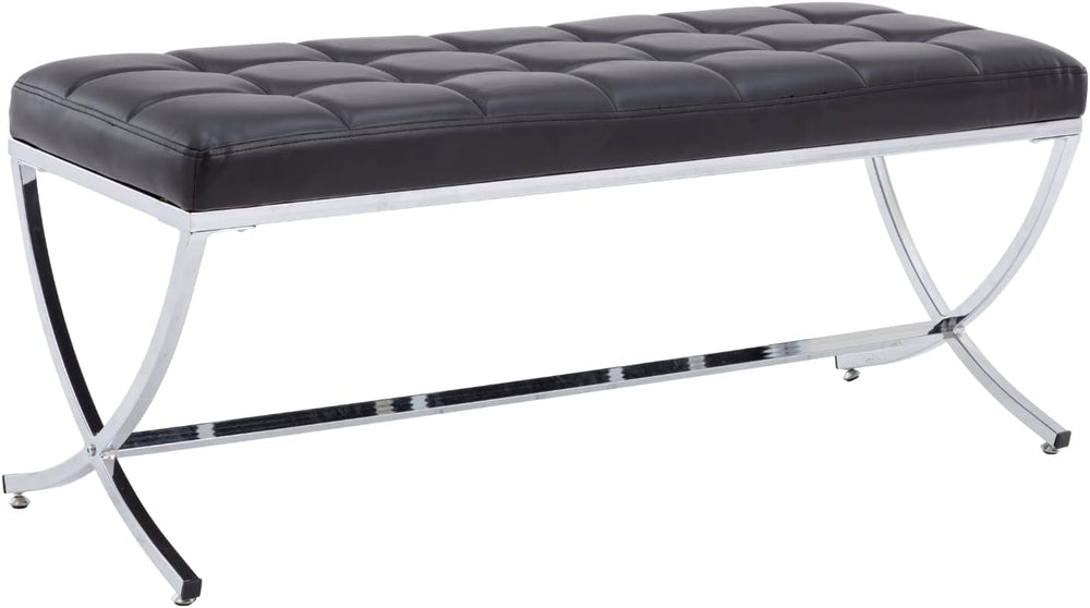 HEAH-YO Modern Dining Bench for Table, Button Tufted Ottoman Bench with Metal...