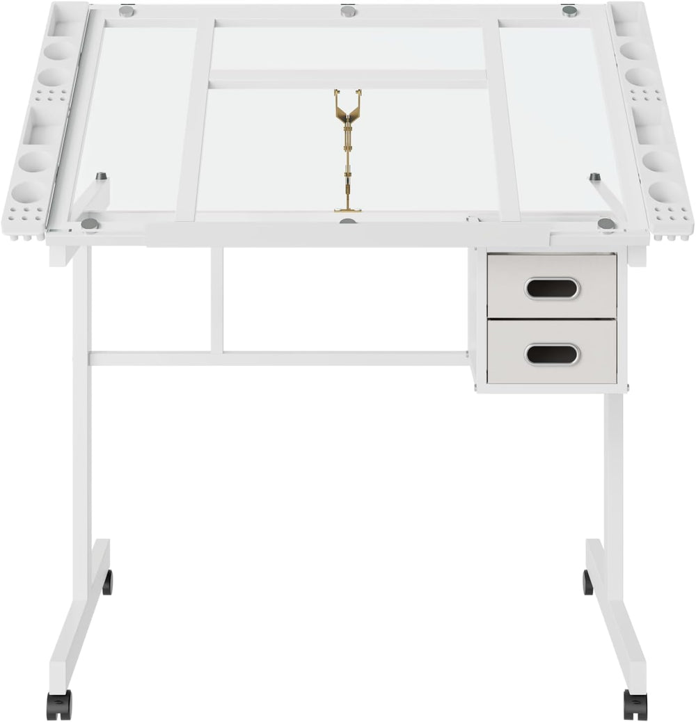 Rolling Drafting Table Desk, Painting Table Art Craft Desk Crafting Table wit...