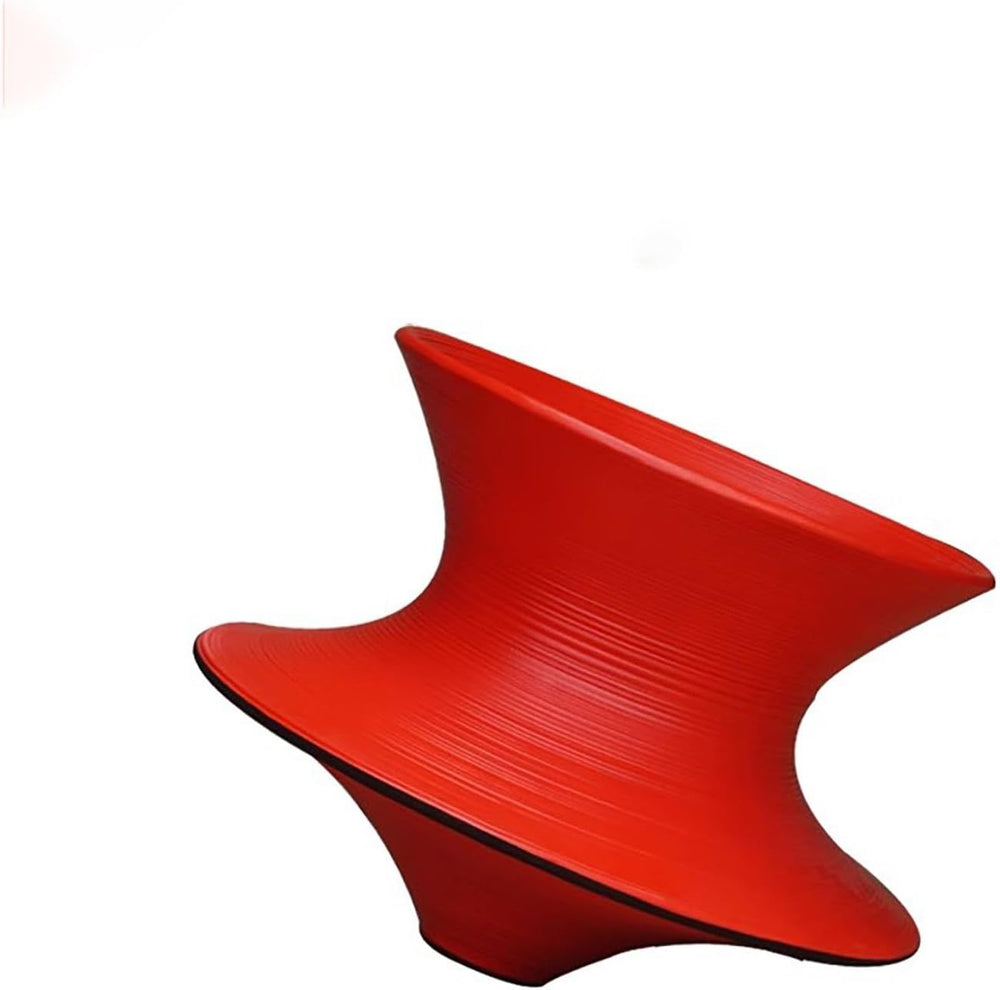 Modern Red Fiberglass Rotating Gyro Spun Chair, 360 Swivel, Indoor/Outdoor, 2...