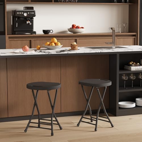 Garvee Folding Stool, Backless 18-Inch Stool, Portable with Handle, Foldable ...