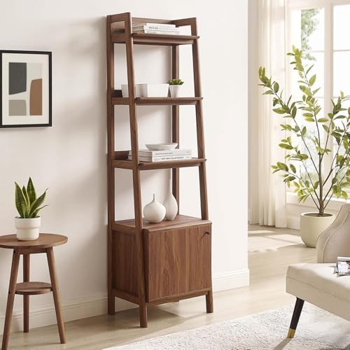 Modway 21" Bookshelf Display Case in Walnut