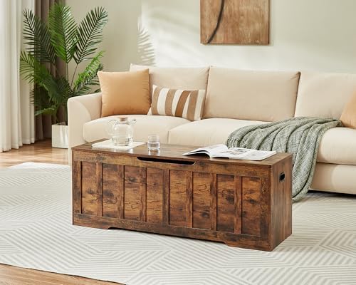 VANKILEY 51.2" Storage Chest Extra Large,Wooden Storage Bench,Rustic Bro...