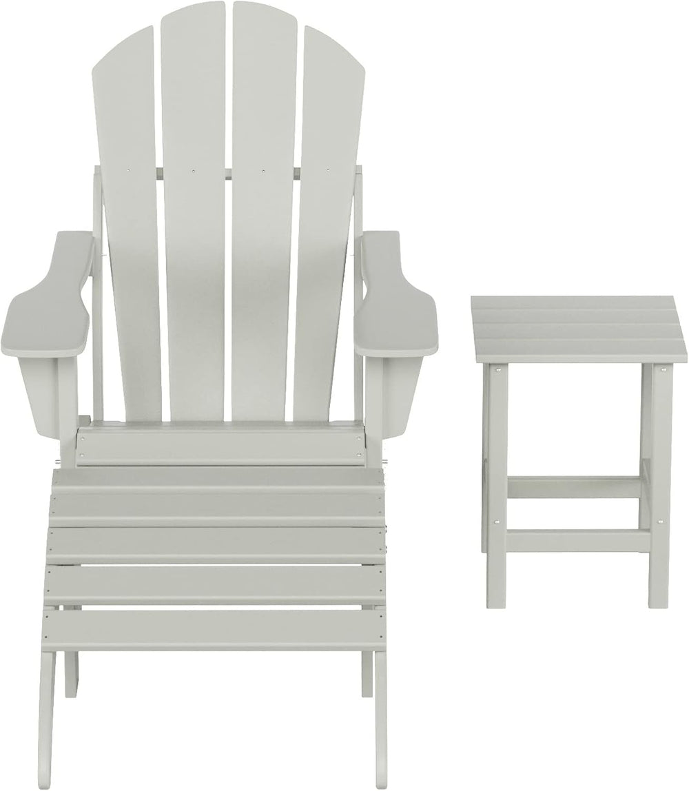 Malibu Outdoor Lounge Chairs, 3-Pieces Adirondack Chair Set with Ottoman and ...