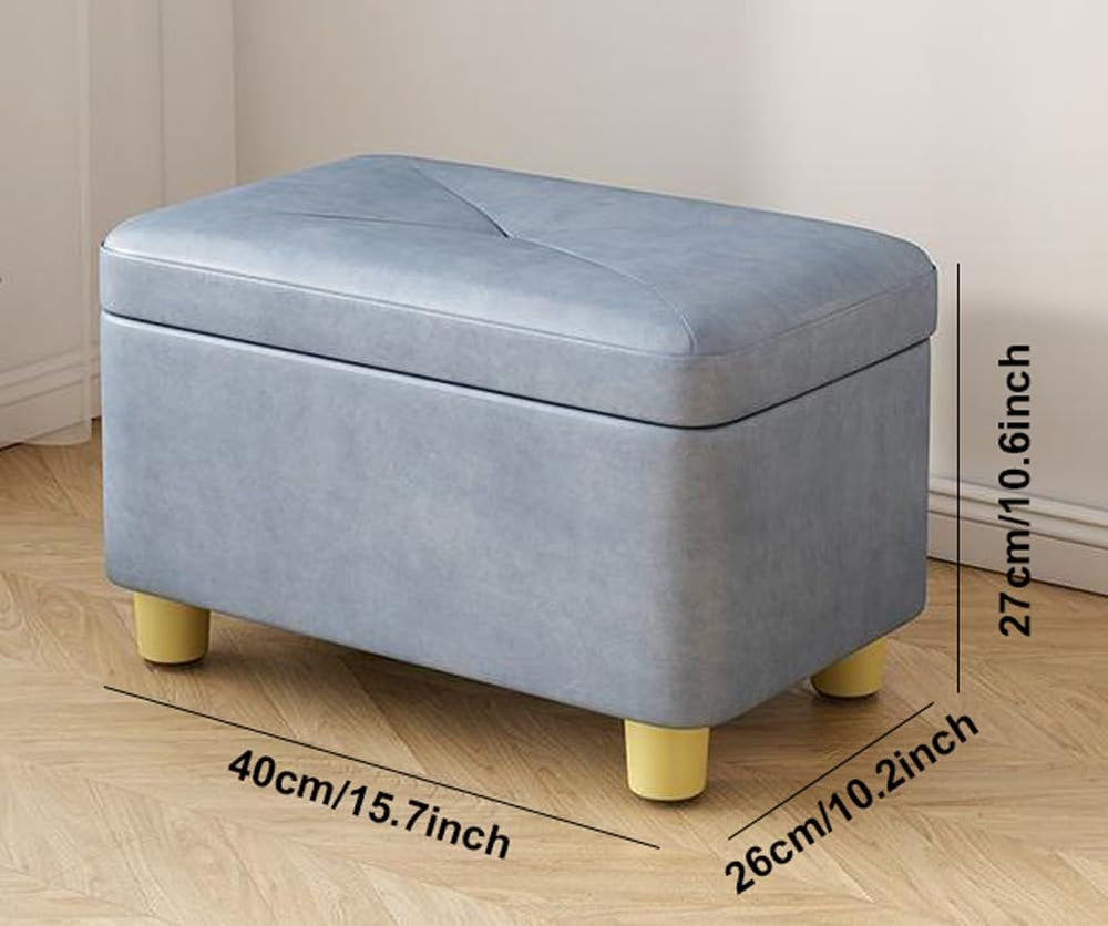Luxurious Tufted Ottoman with Storage,Faux Leather Foot Rest Stool Upholstere...