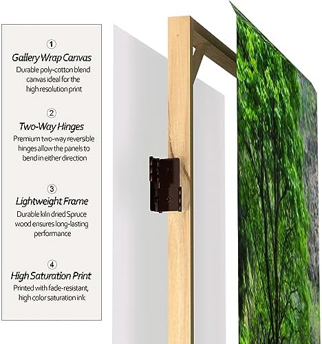 Red Lantern 6 ft. Tall Double Sided Mountaintop Waterfall Canvas Room Divider...