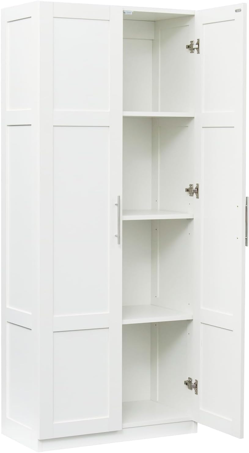 29.53”W Kitchen Pantry Cabinet, Tall Storage Cabinet with 2 Doors, Wooden Kit...