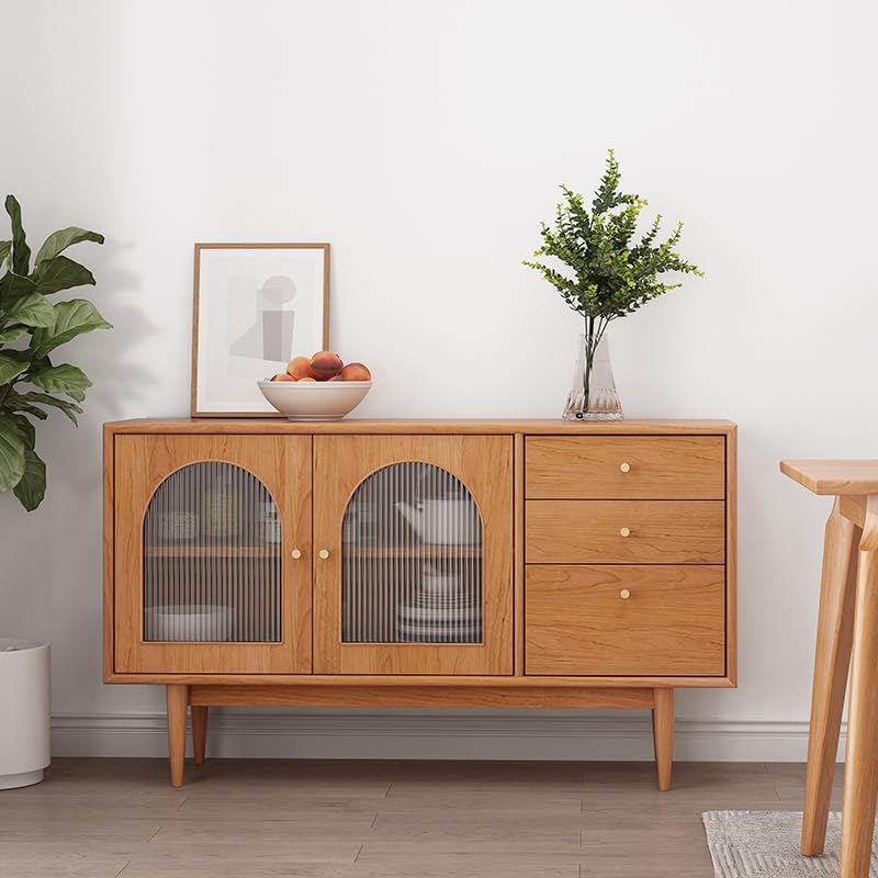 Entryway Cabinet Nordic Solid Wood Sideboard Modern Living Room Storage Cabin...
