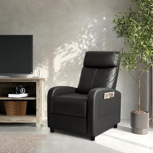 Homall Recliner Chair, Recliner Sofa PU Leather for Adults, Black Recliners